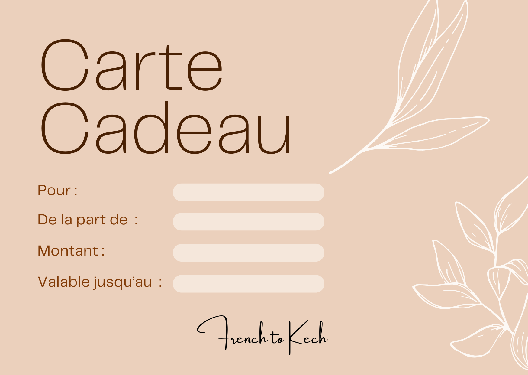 Carte cadeau - French to Kech
